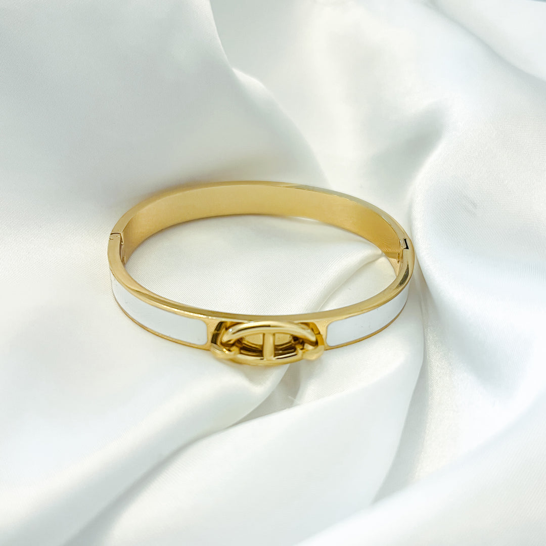 Kym Stainless Steel Enamel Bangle