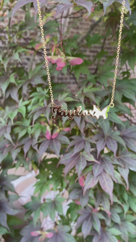 Taylor Butterfly Name Necklace