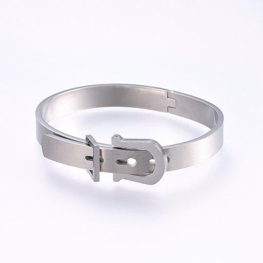 Briella Stainless Steel Buckle Bangle