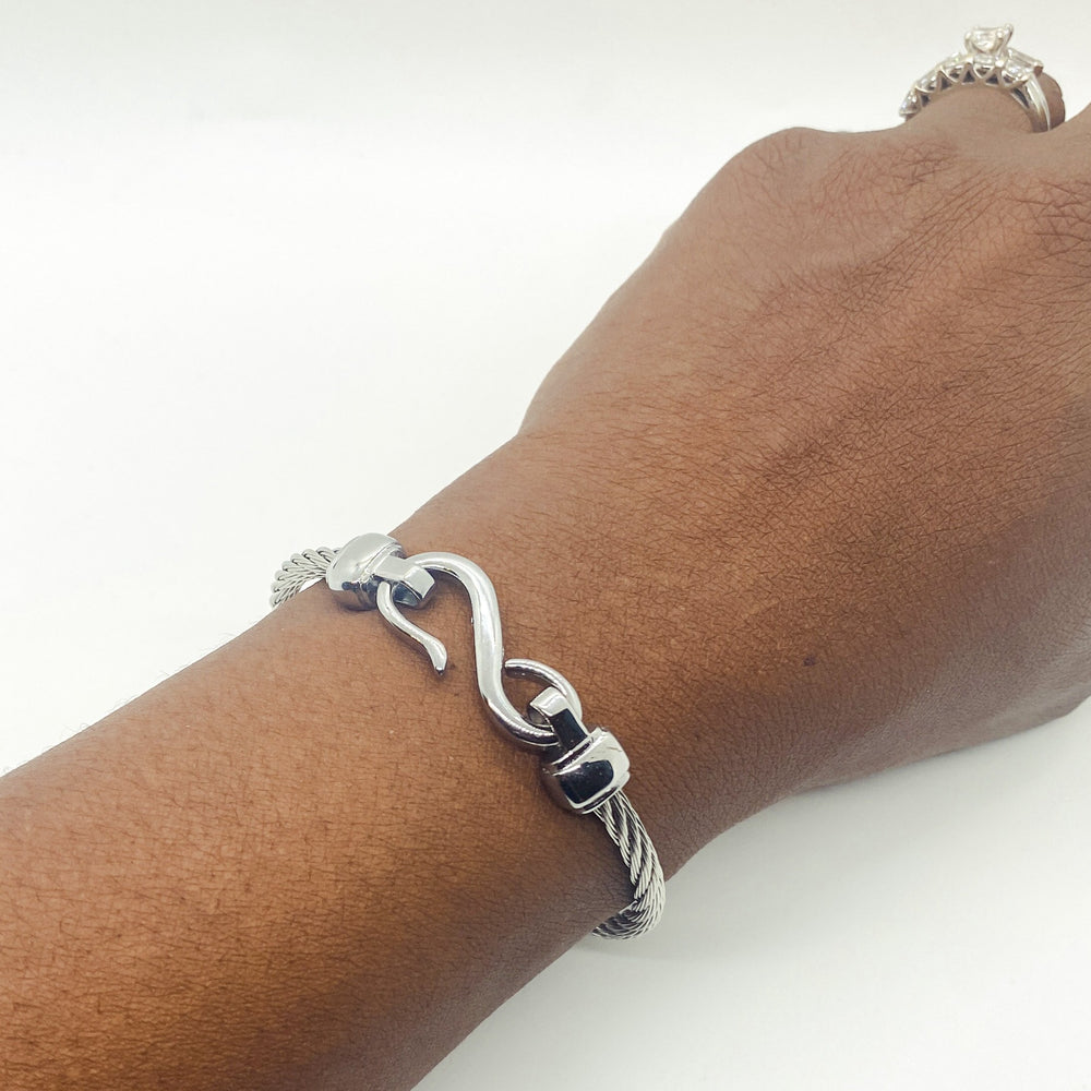 Rashida - S Hoop Stainless Steel Bracelet