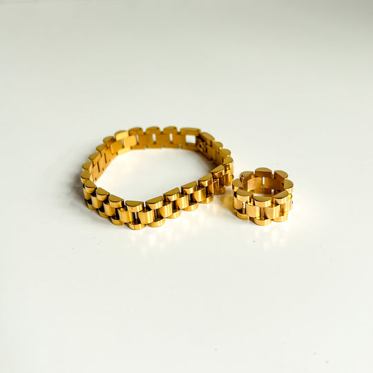 Isabella Stainless Steel Bracelet and Ring