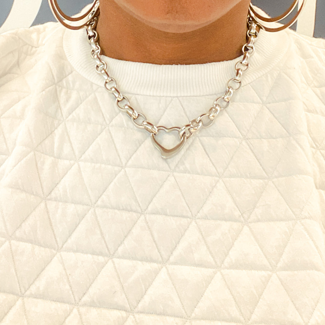 Amanda Stainless Steel Heart Necklace and Bracelet Set