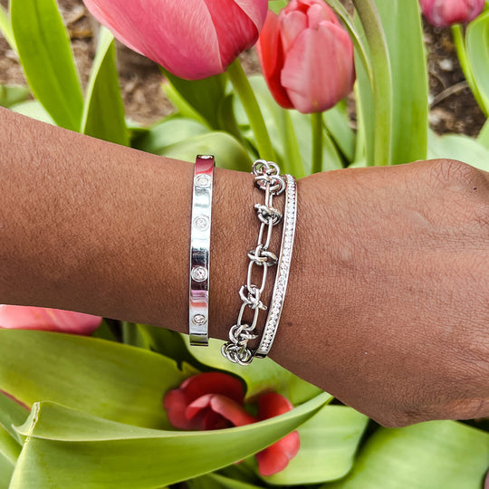 Sara Stainless Steel Bracelet Stack