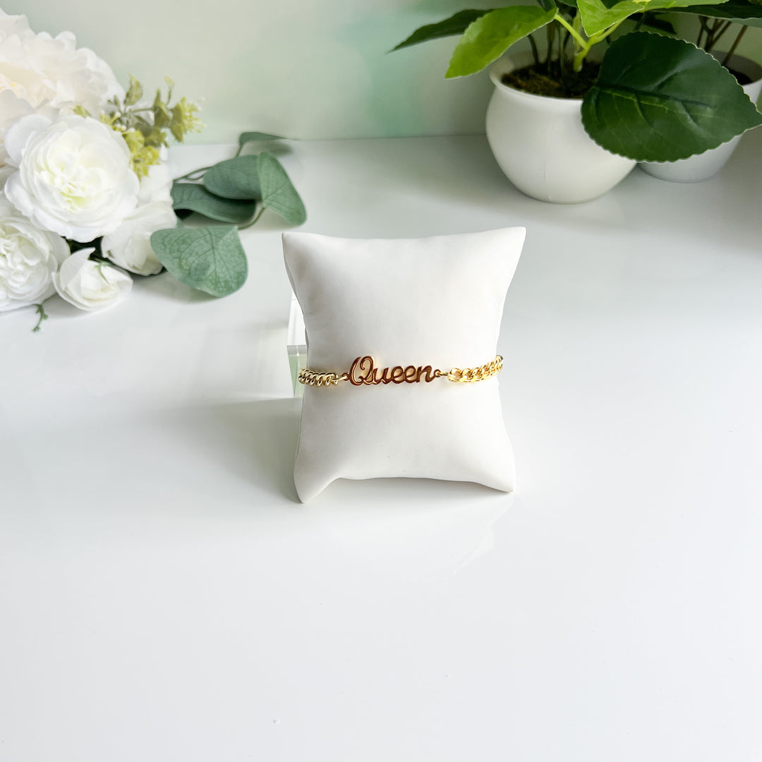 Queen Cuban Link Stainless Steel Anklets