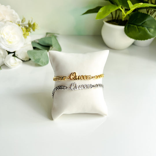 Queen Cuban Link Stainless Steel Anklets