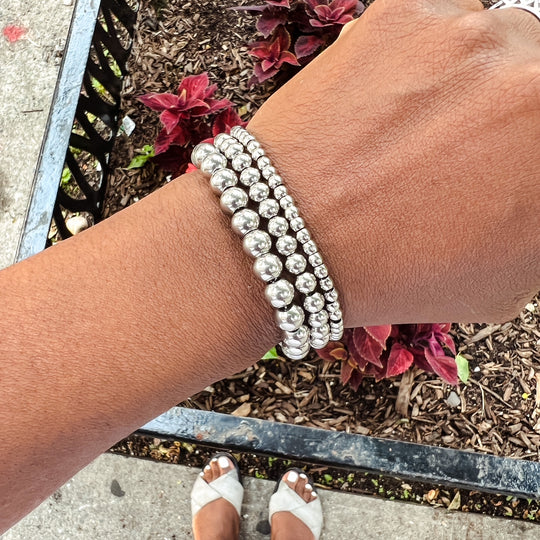 Nakia Stainless Steel Beaded Bracelet