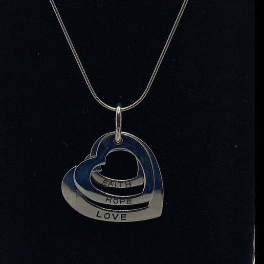 Faith Hope Love Sterling Silver Necklace