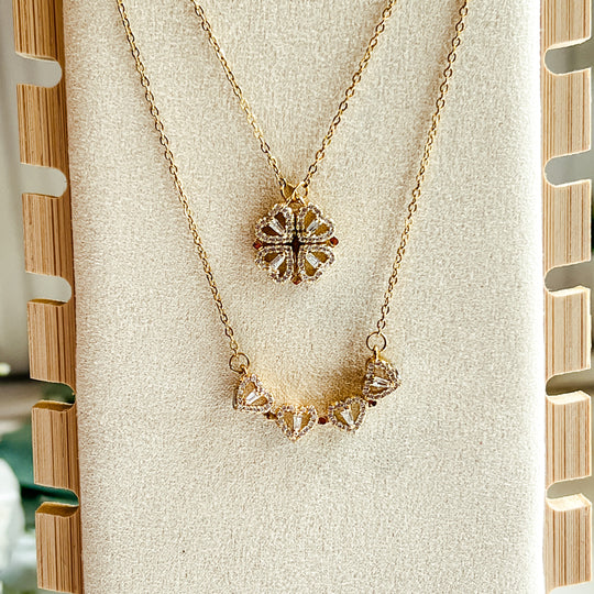 Oneika Clover Hearts Stainless Steel Necklace