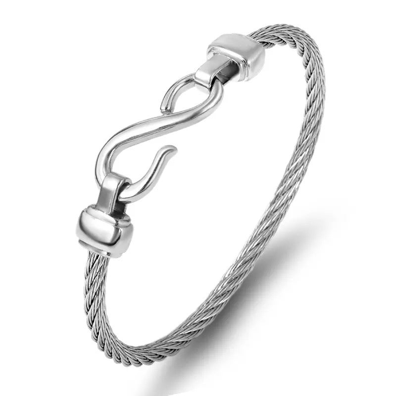 Rashida - S Hoop Stainless Steel Bracelet