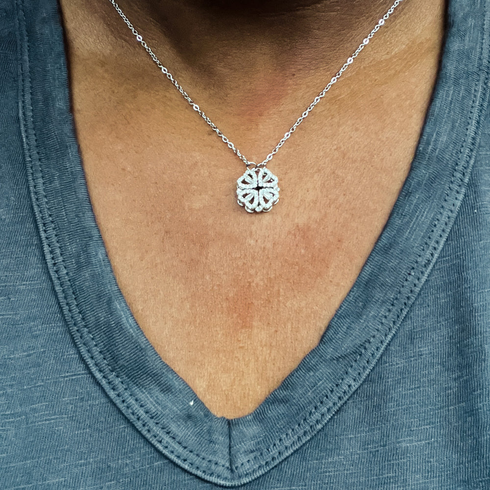 Oneika Clover Hearts Stainless Steel Necklace