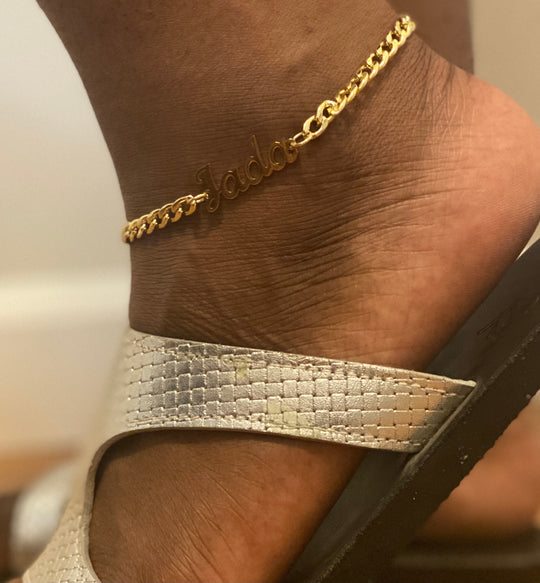 Personalized Cuban Link Name Anklet
