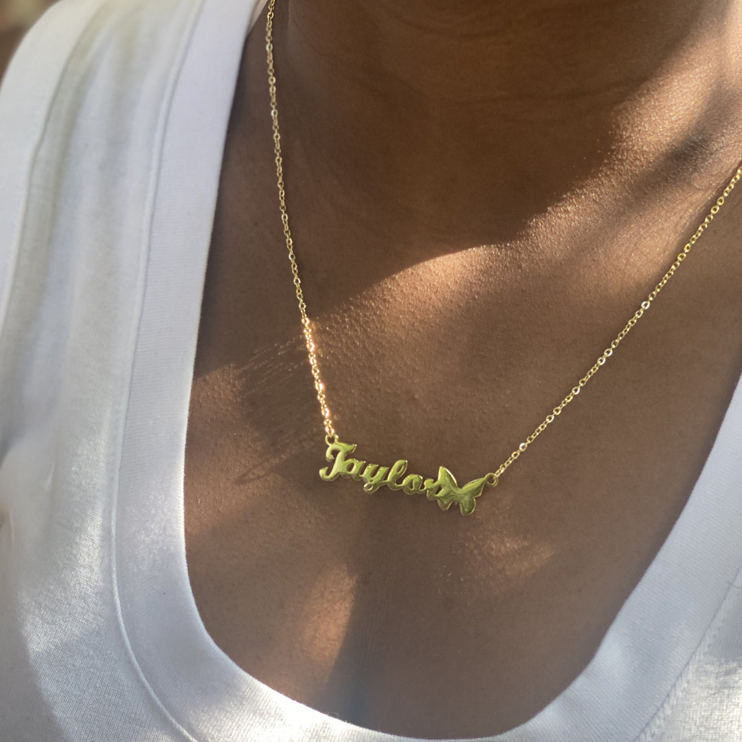 Taylor Butterfly Name Necklace
