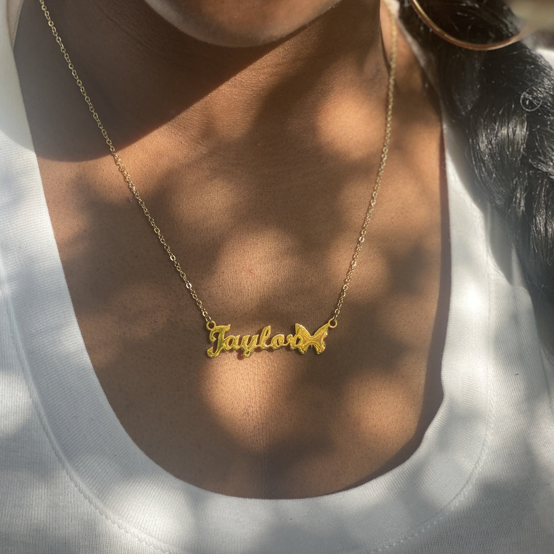 Taylor Butterfly Name Necklace