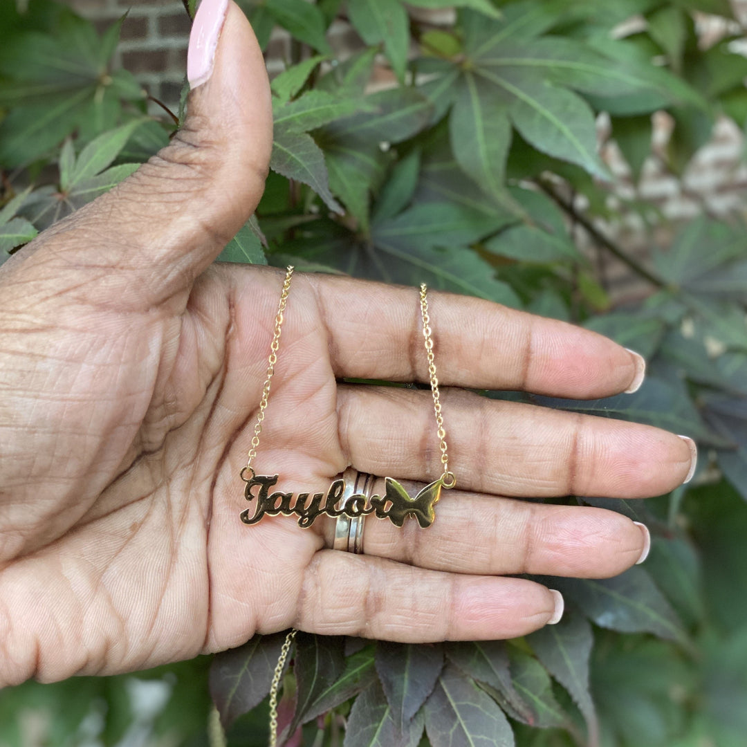 Taylor Butterfly Name Necklace