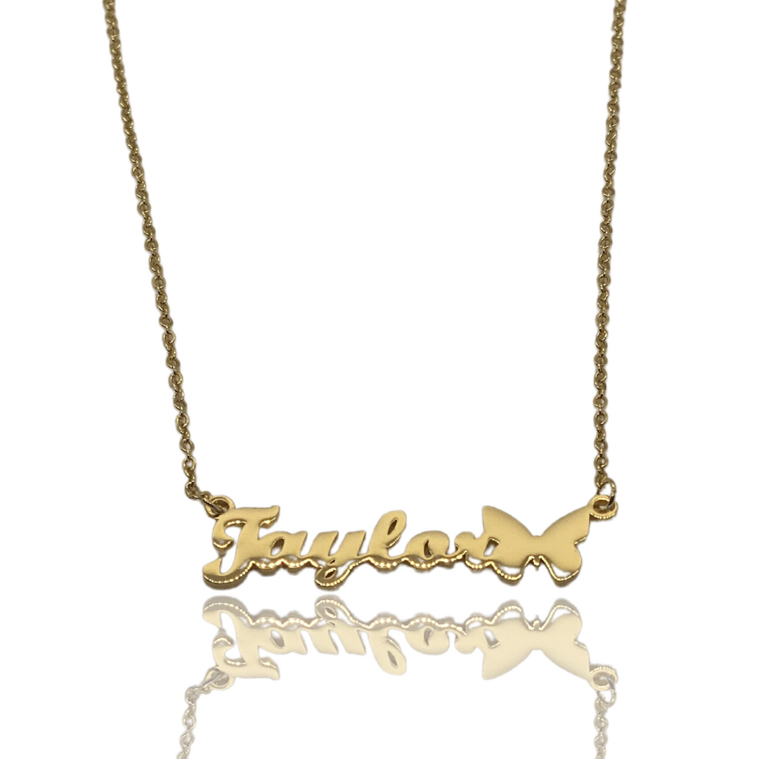 Taylor Butterfly Name Necklace