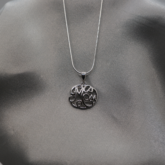 Sterling Silver Mom Necklace