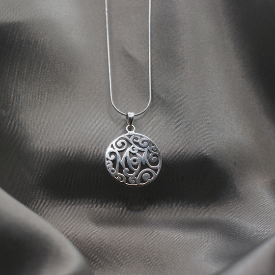 Sterling Silver Mom Necklace