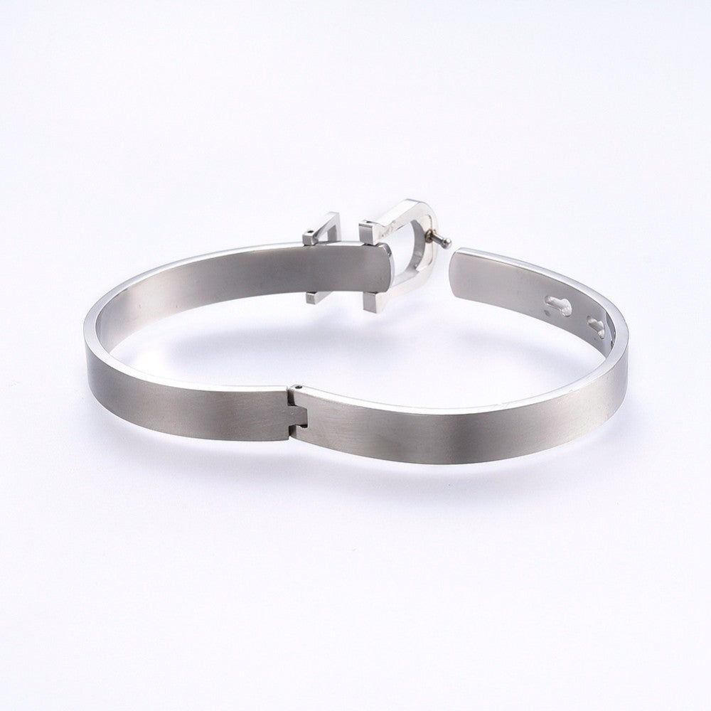 Briella Stainless Steel Buckle Bangle