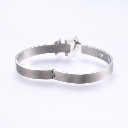 Briella Stainless Steel Buckle Bangle