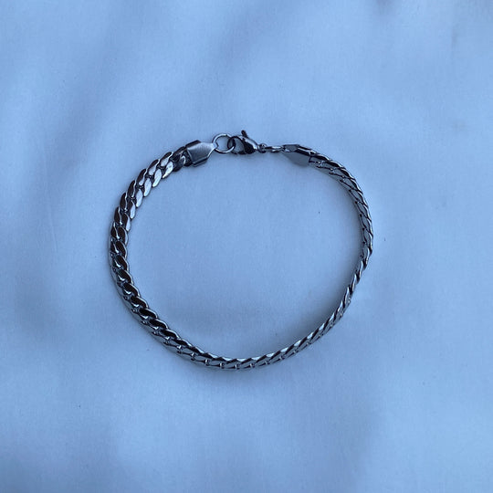 Yvette Stainless Steel Herringbone Chain Bracelet