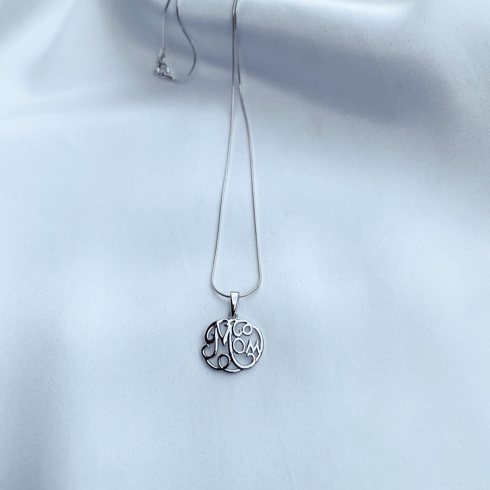 Sterling Silver Mom Necklace