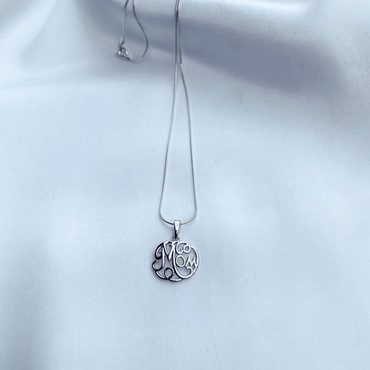 Sterling Silver Mom Necklace