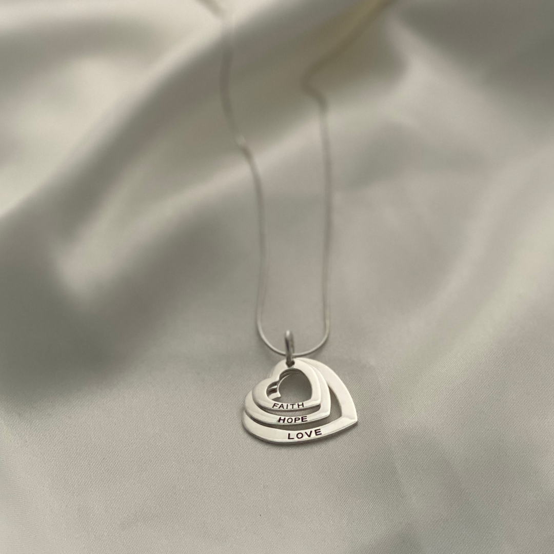 Faith Hope Love Sterling Silver Necklace