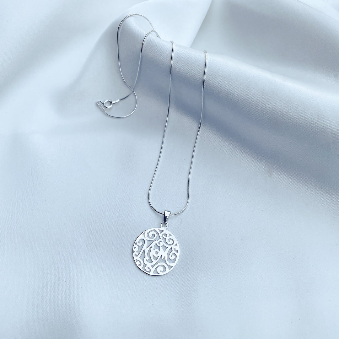 Sterling Silver Mom Necklace