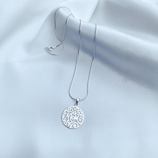 Sterling Silver Mom Necklace