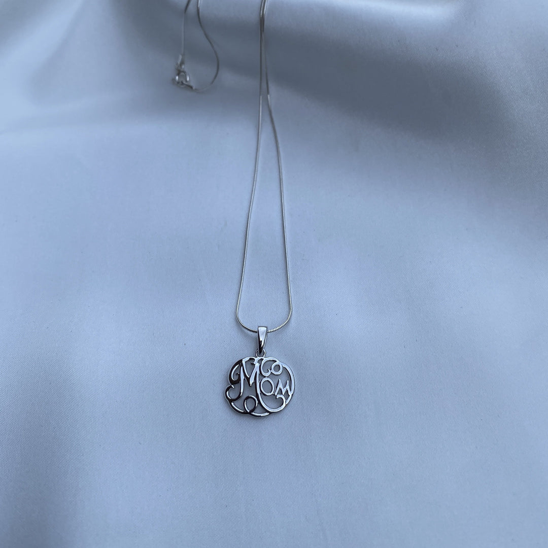 Sterling Silver Mom Necklace