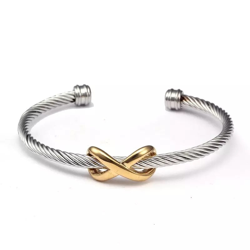 Xaria Twisted Wire Stainless Steel Bracelet